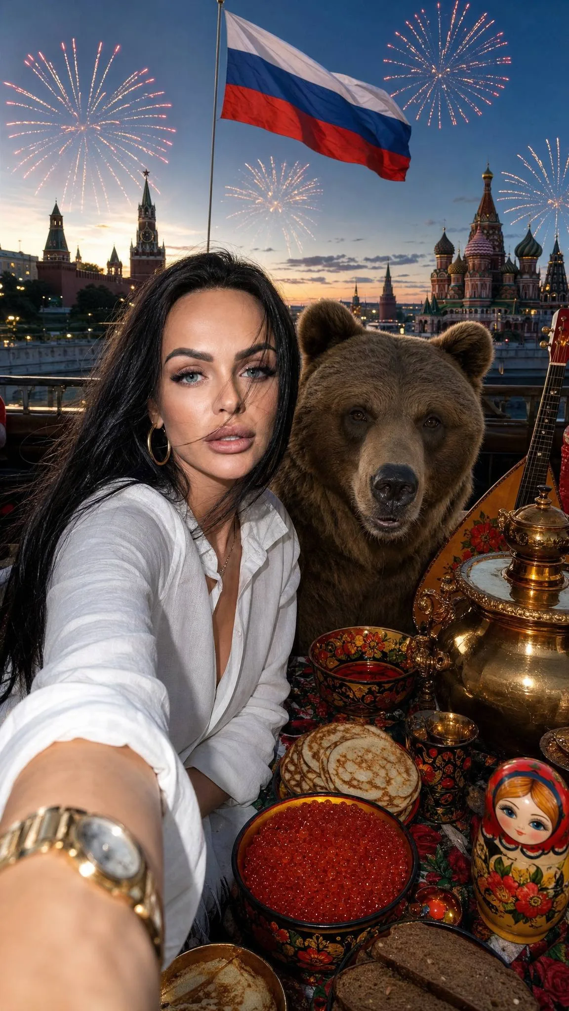 Вирусная открытка ко Дню России с медведем