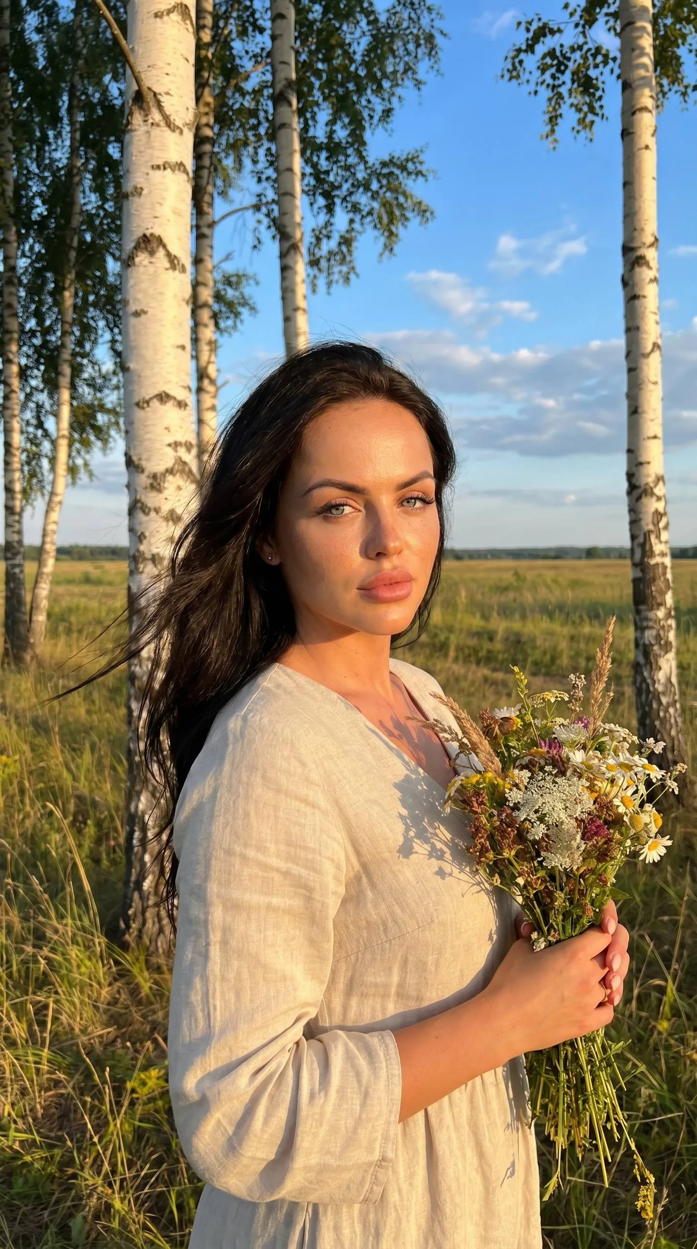 Поле и березы