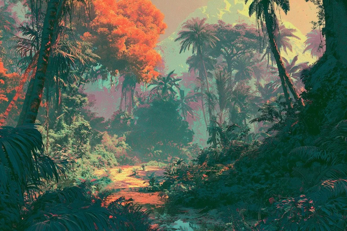 [Subject] portrayed in a Retro Technicolor
