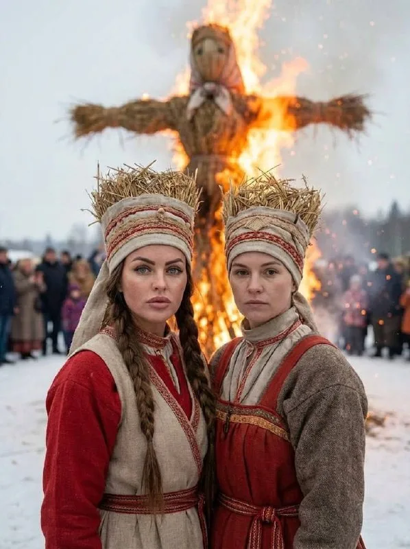 Масленица: праздник на снегу у чучела