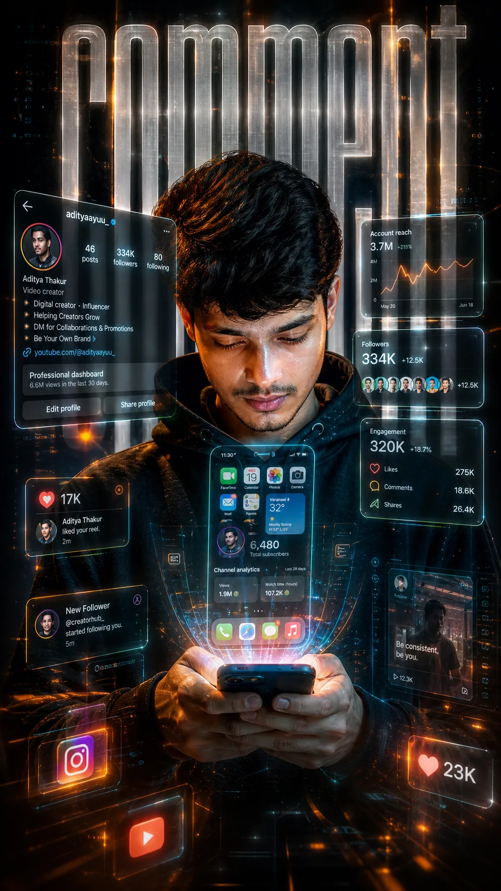 Universal Sci-Fi Social Media Hologram Poster