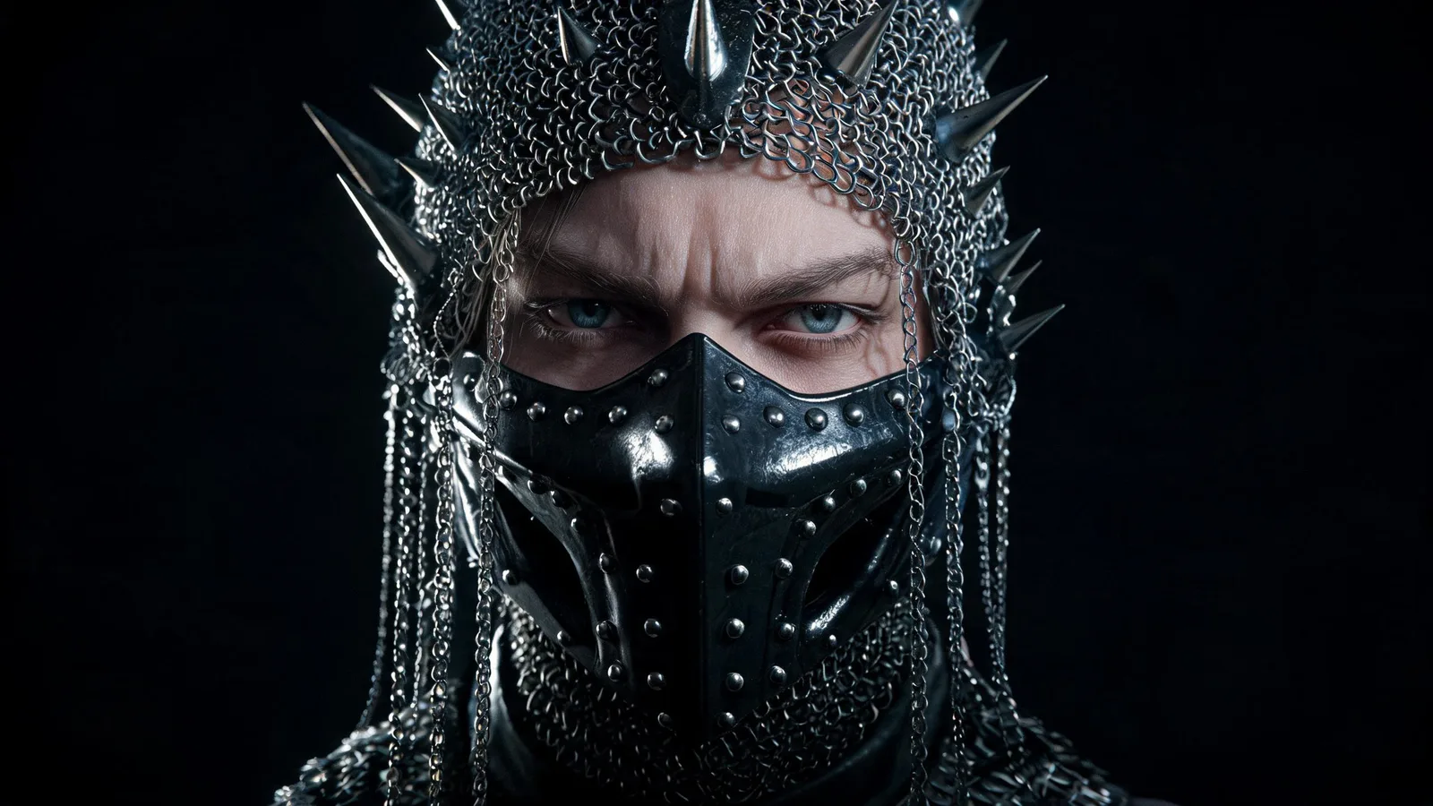 A striking close-up portrait of a