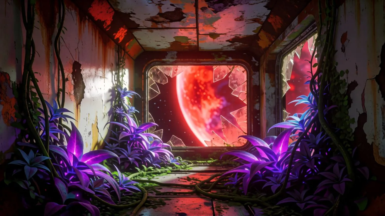 A hauntingly beautiful abandoned space station