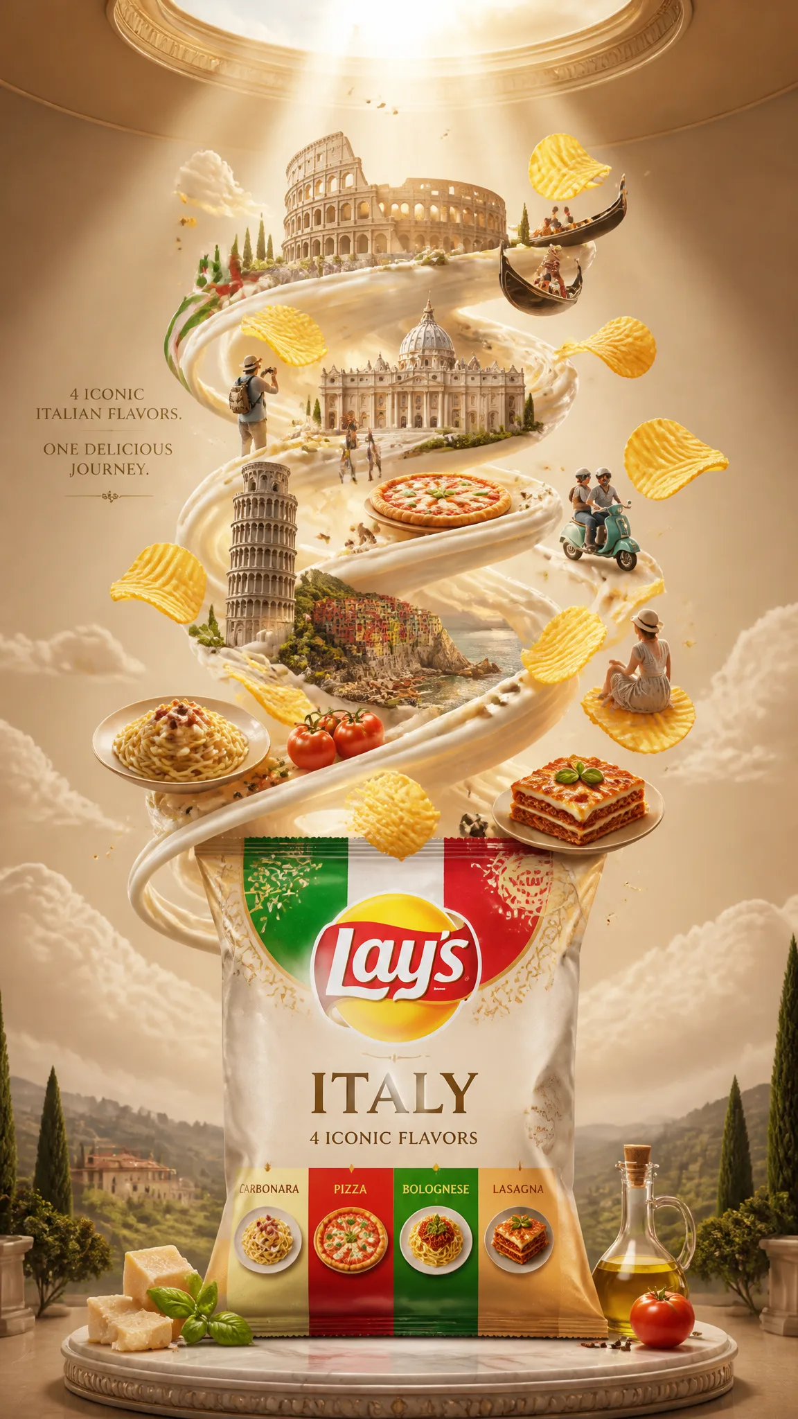 Ultra-detailed premium travel-food advertisement poster for