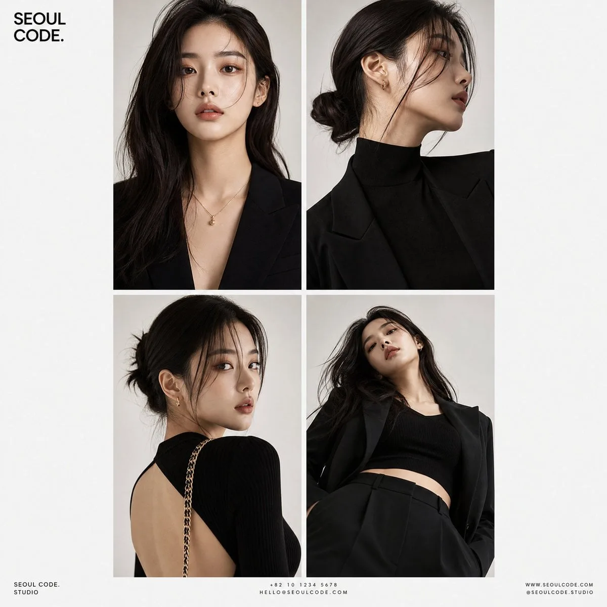 Create a premium high-fashion editorial series