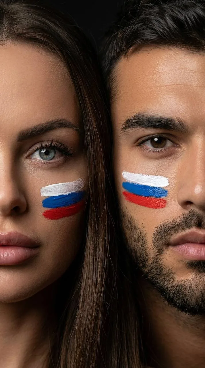 Открытка на 23 февраля: два лица крупным планом