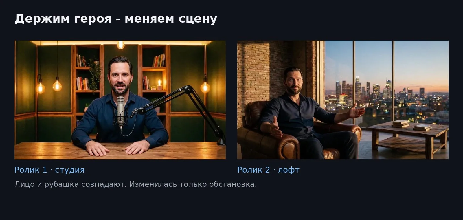 Один герой в двух разных локациях