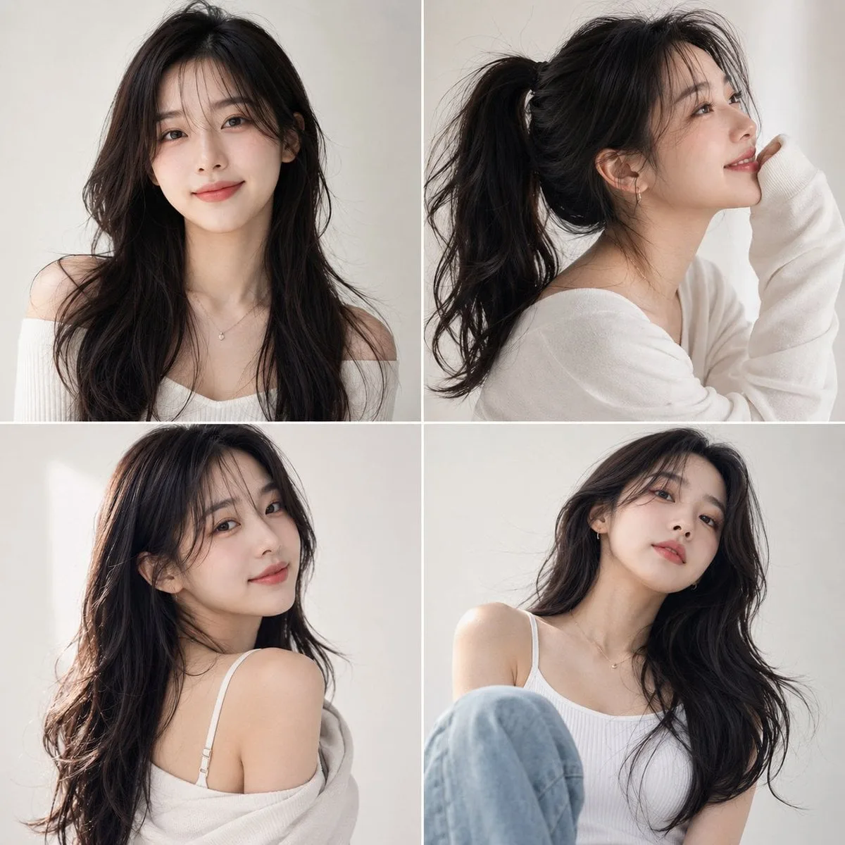 Photorealistic Korean beauty portrait of a