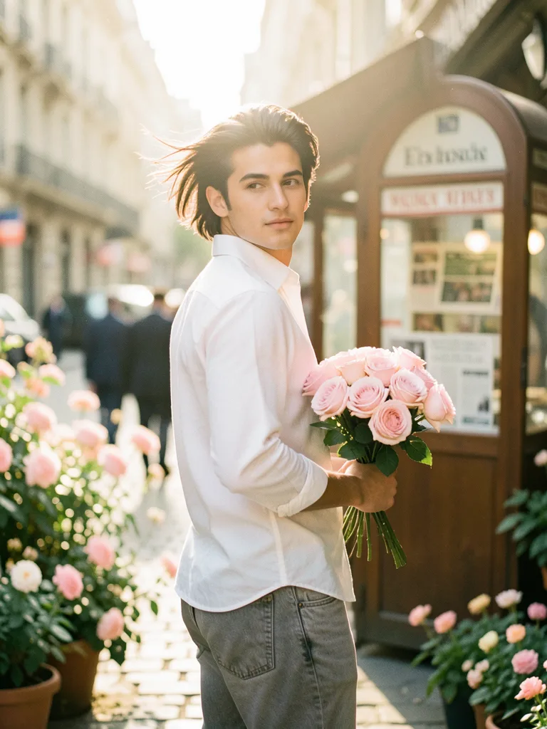 A beautiful young man with dark