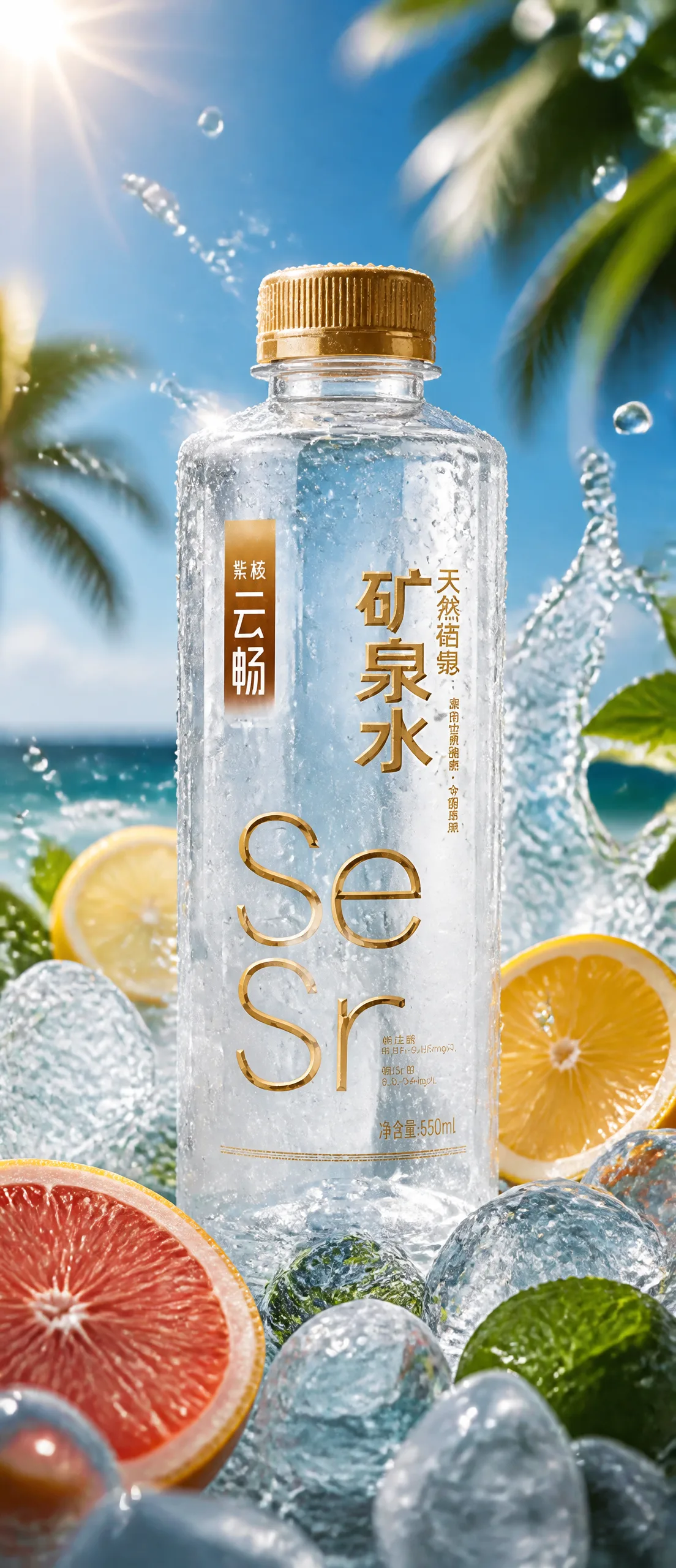 A refreshing cold drink bottle with