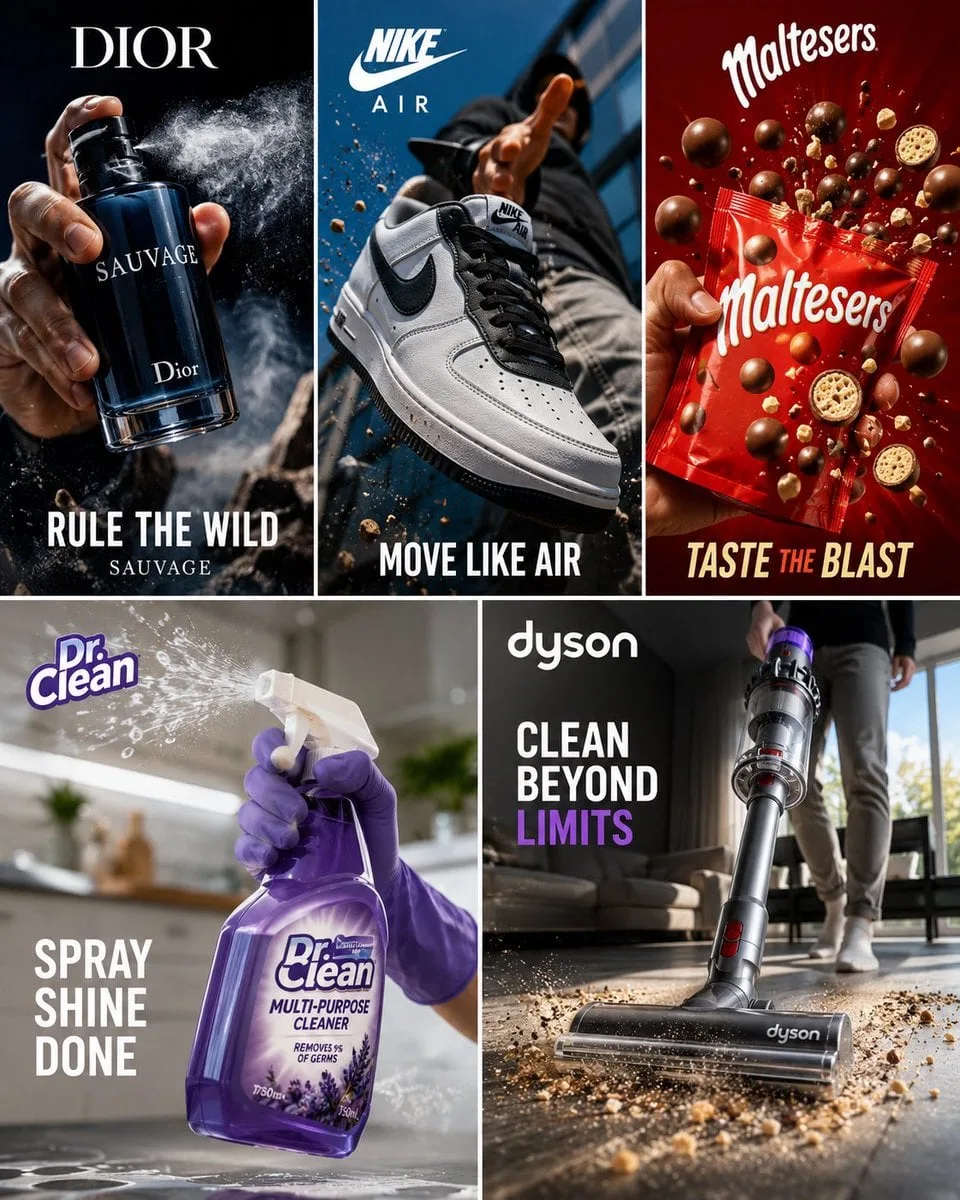Create a premium UGC-style advertising poster