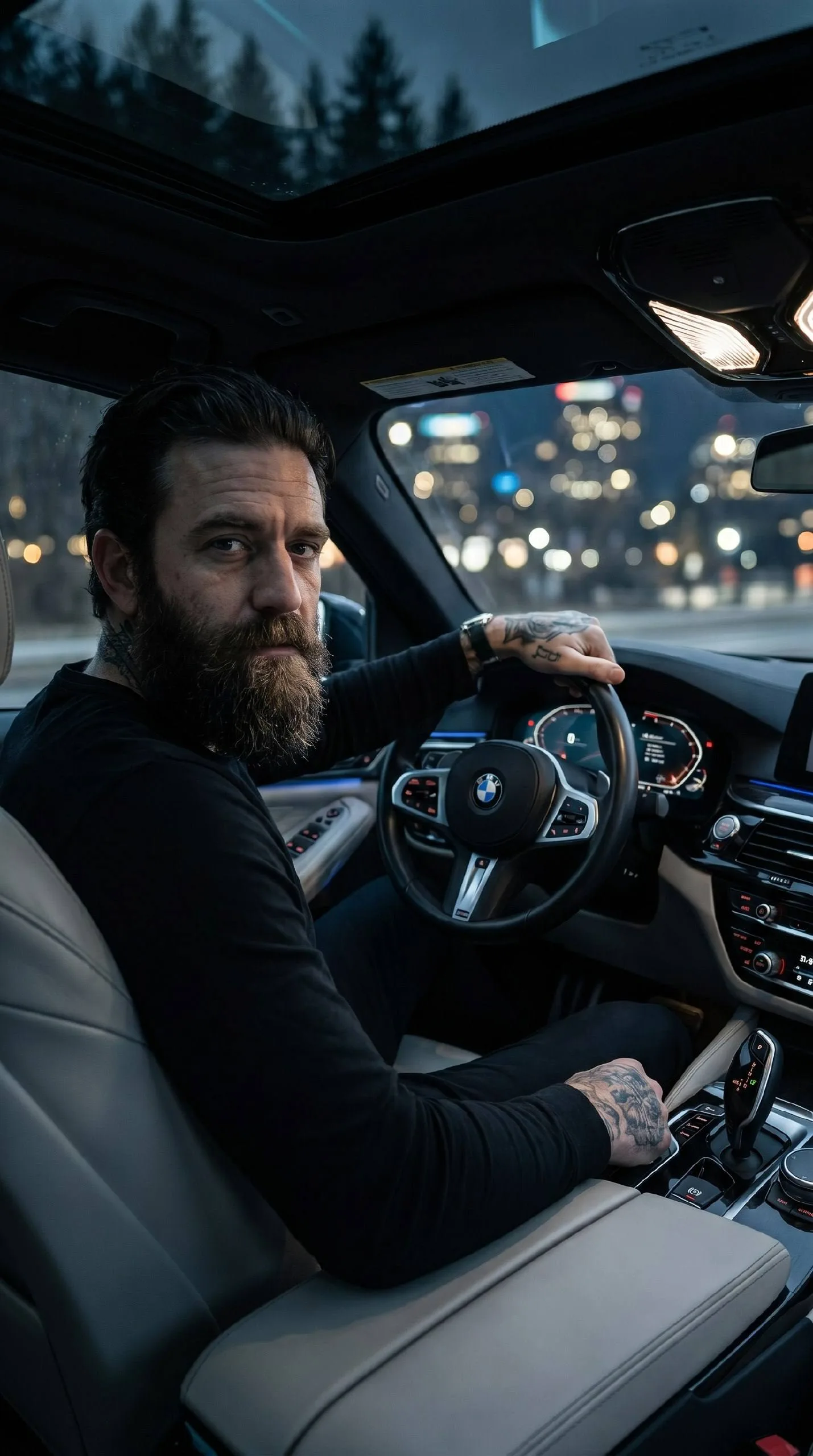 Мужчина за рулём BMW