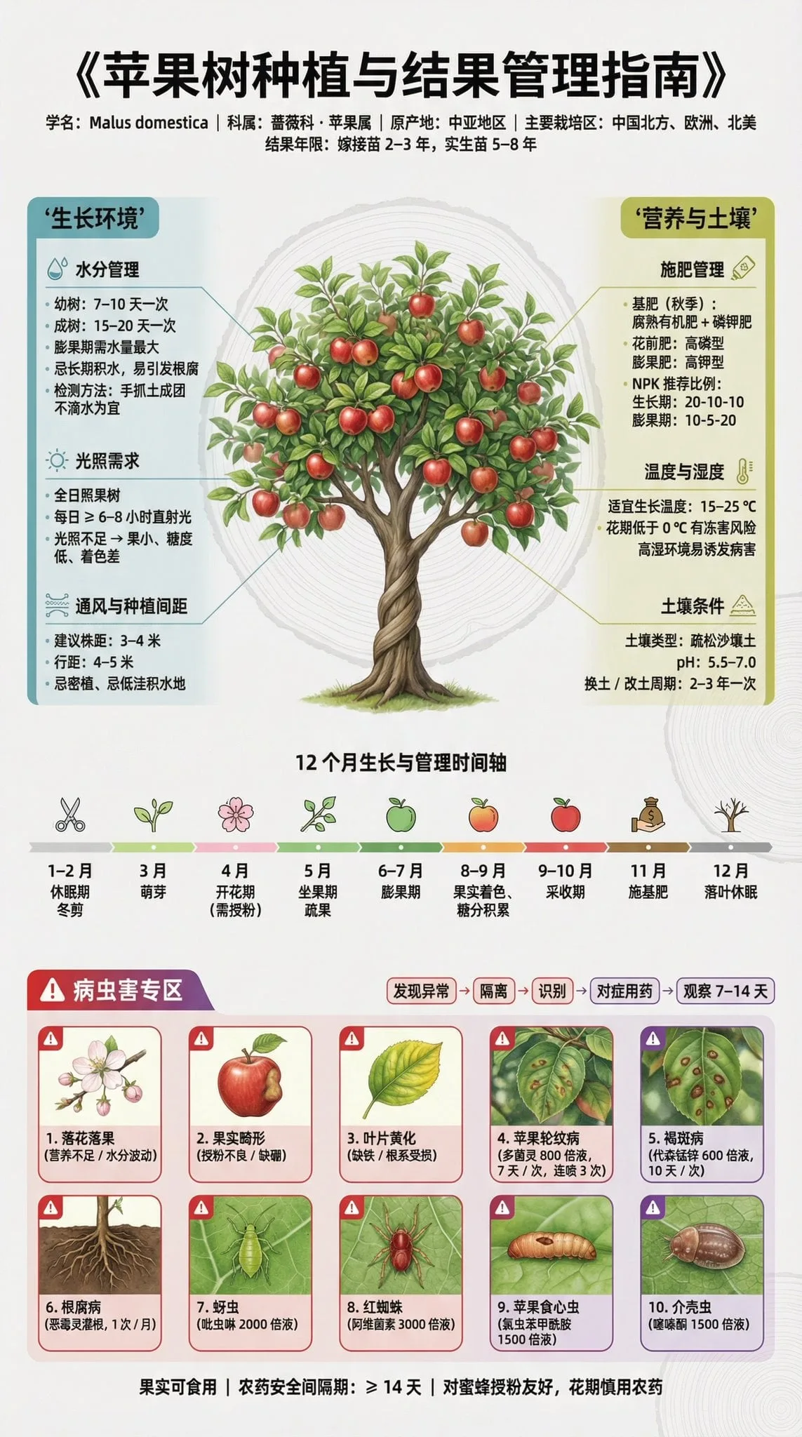 Fruit tree planting science exhibition board | 3:4 vertical version |…