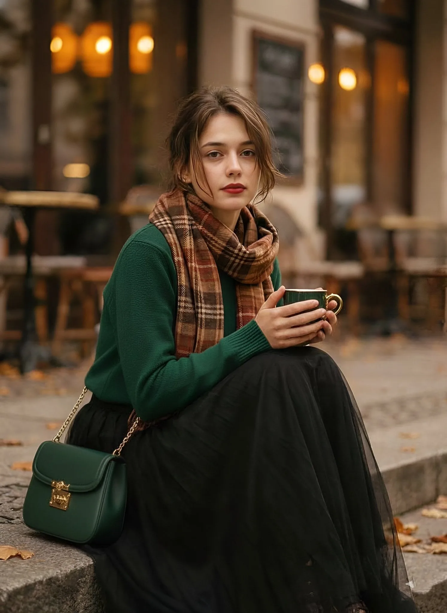 Aesthetic 1970s-inspired fashion portrait of a stylish yo...