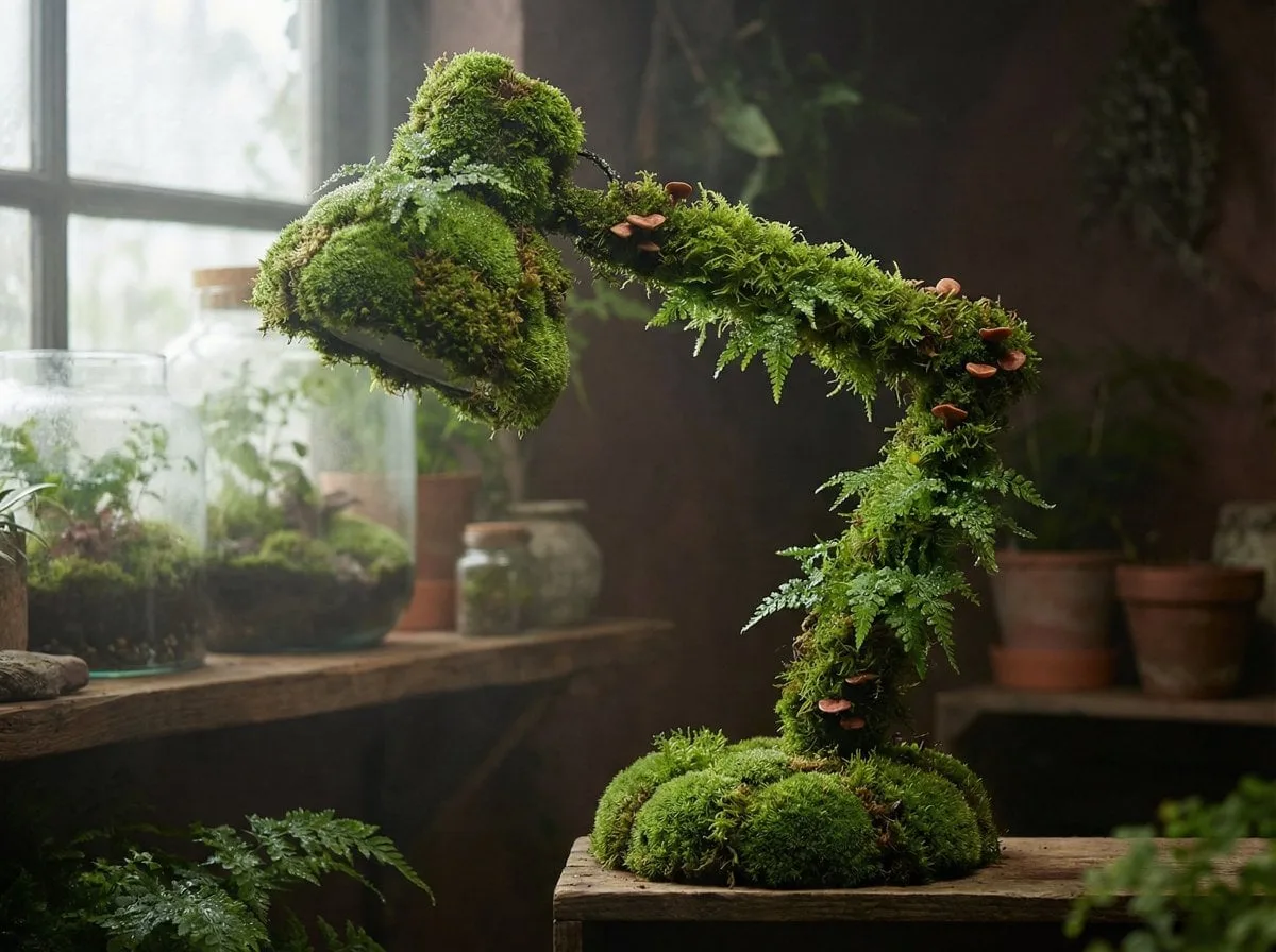 A [PRODUCT] rendered as if entirely grown from living mos...