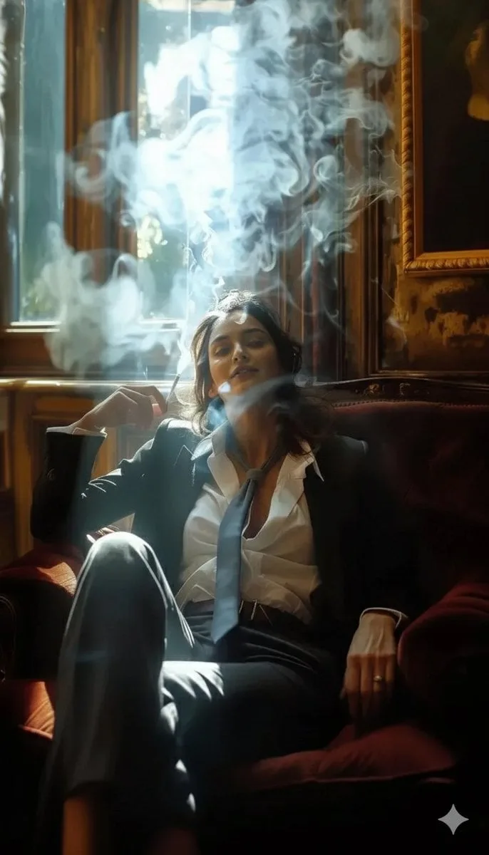 ​A high-definition cinematic portrait of a sophisticated ...