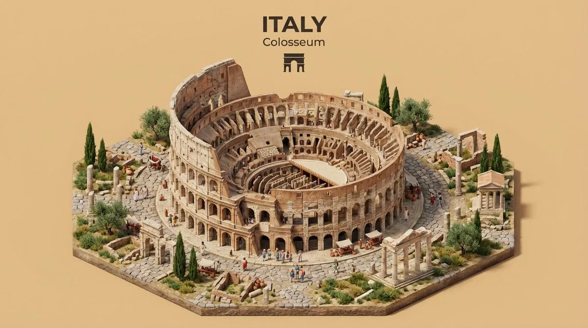 Create an isometric miniature 3D diorama representing the...