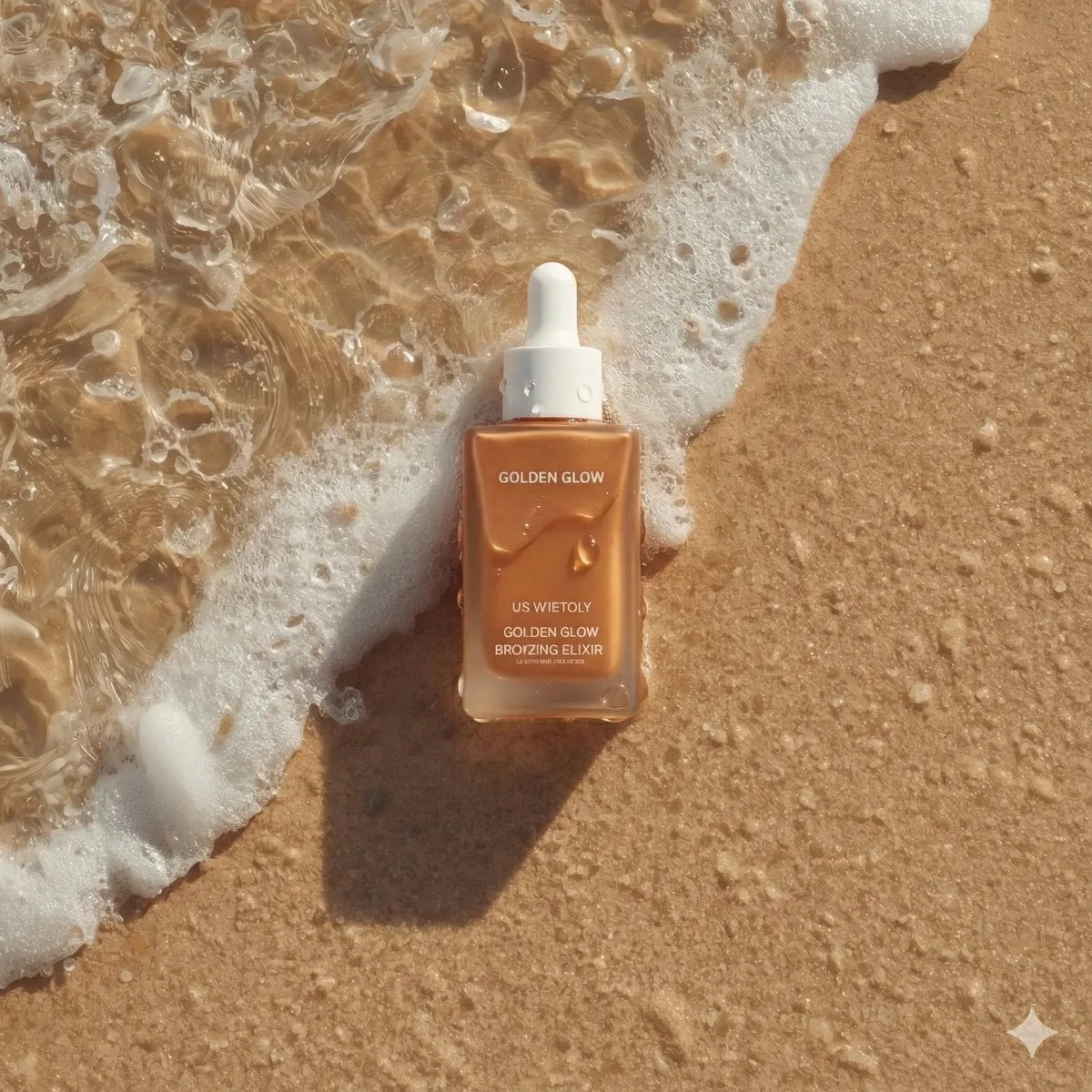 Ultra-realistic summer skincare product photography of a ...