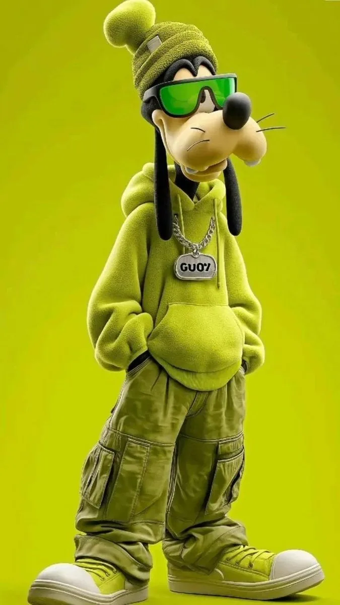 Full-body 3D stylized anthropomorphic cartoon dog charact...