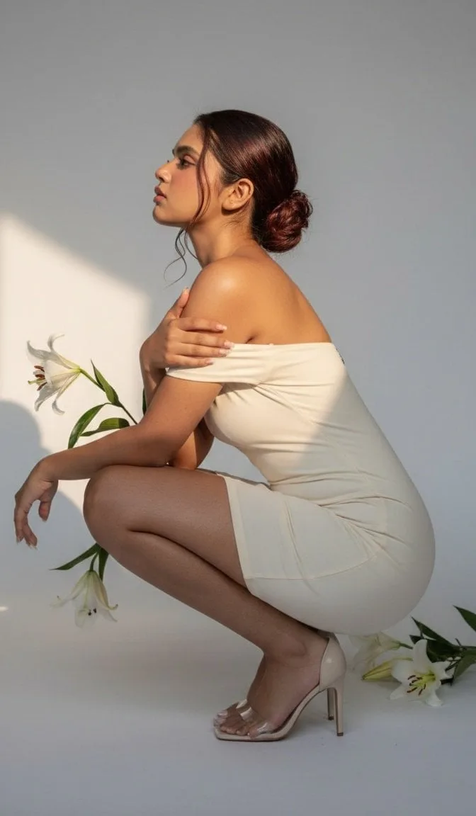 Role: high-end fashion editorial photographer shooting a ...