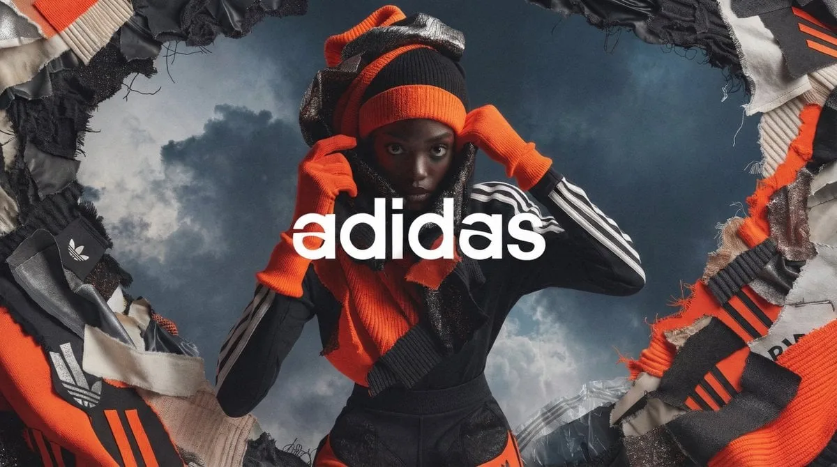 [BRAND]. A high fashion campaign poster. A model with a s...
