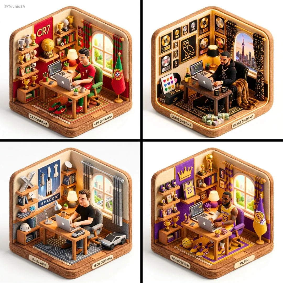 Generate a 3D isometric diorama illustration of [CHARACTE...