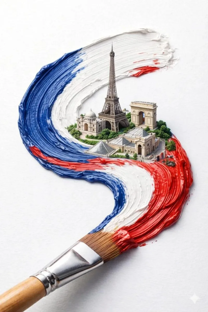 A hyper-realistic macro shot of a paintbrush creating a t...