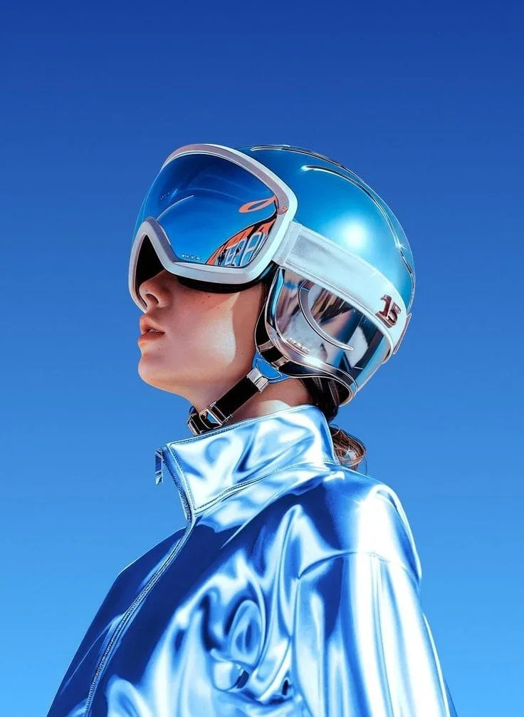 Ultra-realistic futuristic portrait of a young woman in s...