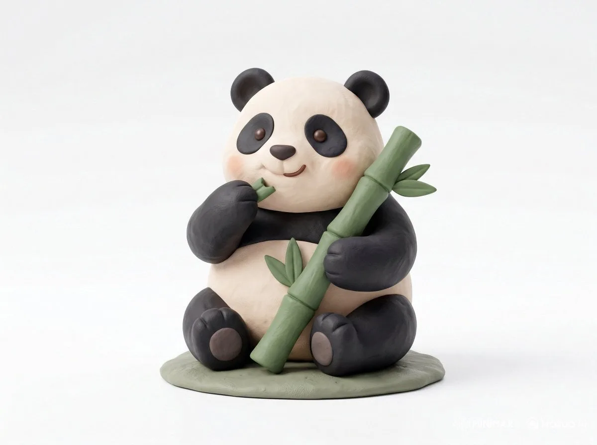 Cute 3D render of a [subject], matte surface, kneaded cla...