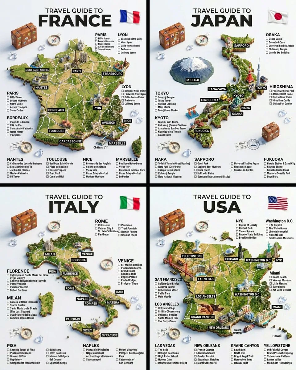A hyper-realistic 3D travel guide infographic poster for ...