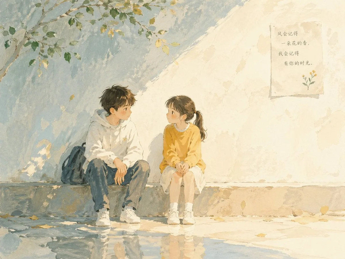 Soft poetic children's book illustration with watercolor ...