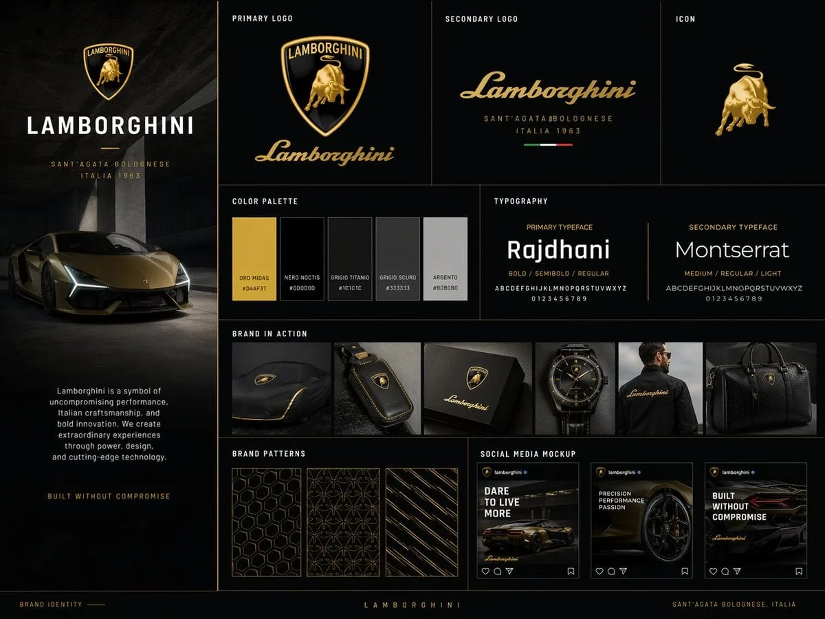 Create a premium brand kit board for [BRAND NAME], presen...