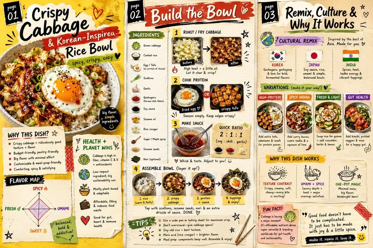 A sleek, modern 3-page editorial food magazine spread sho...