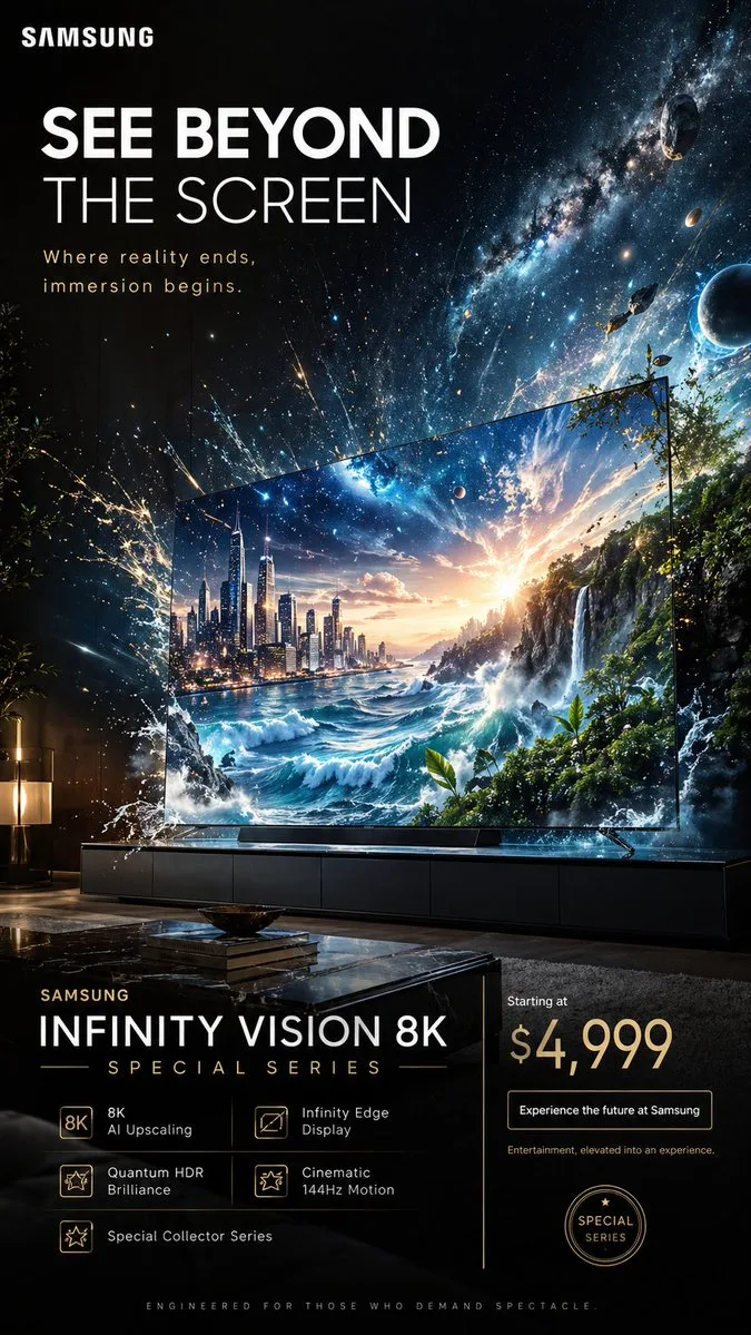 Create a spectacular 9:16 vertical advertising poster for...