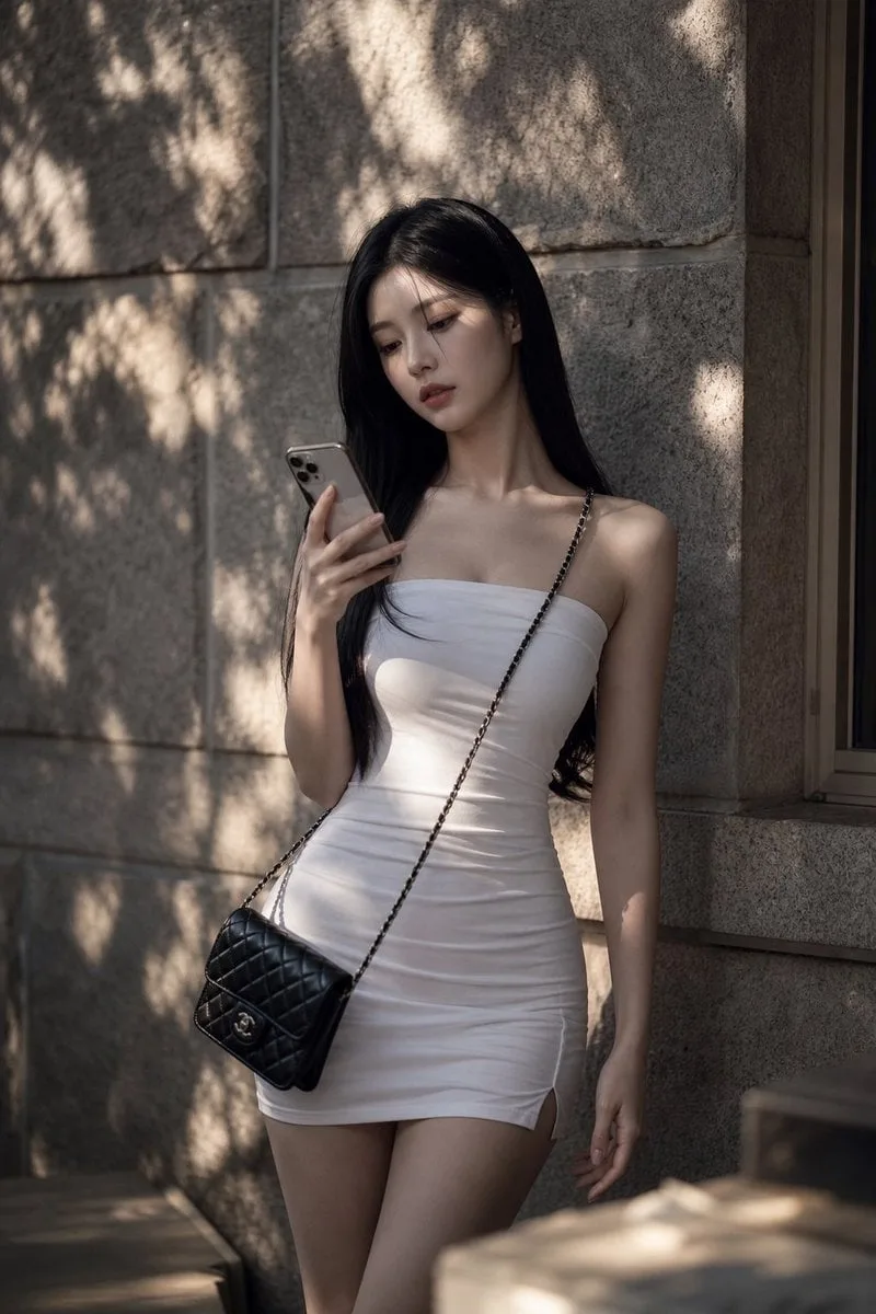 Realistic photography, portrait of a beautiful korean ido...
