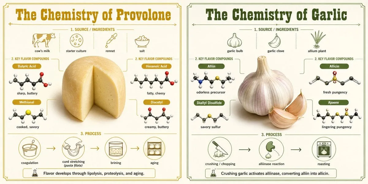 2x1 grid, Do this: Provolone & Garlic <instruction> 1. ...