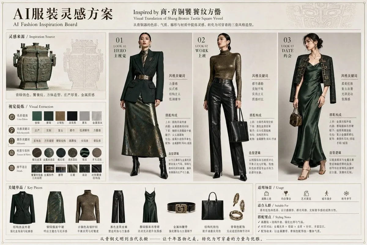 Please create a horizontal 4:3 high-finished "AI Clothing Inspiration…