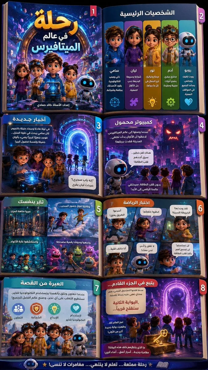 Create a large Arabic infographic in the form of a small ...