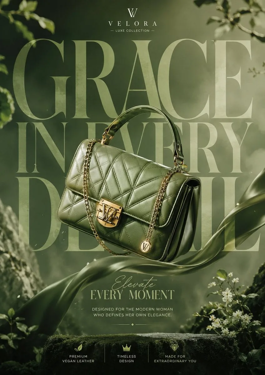Generate a breathtaking luxury product advertisment of ha...