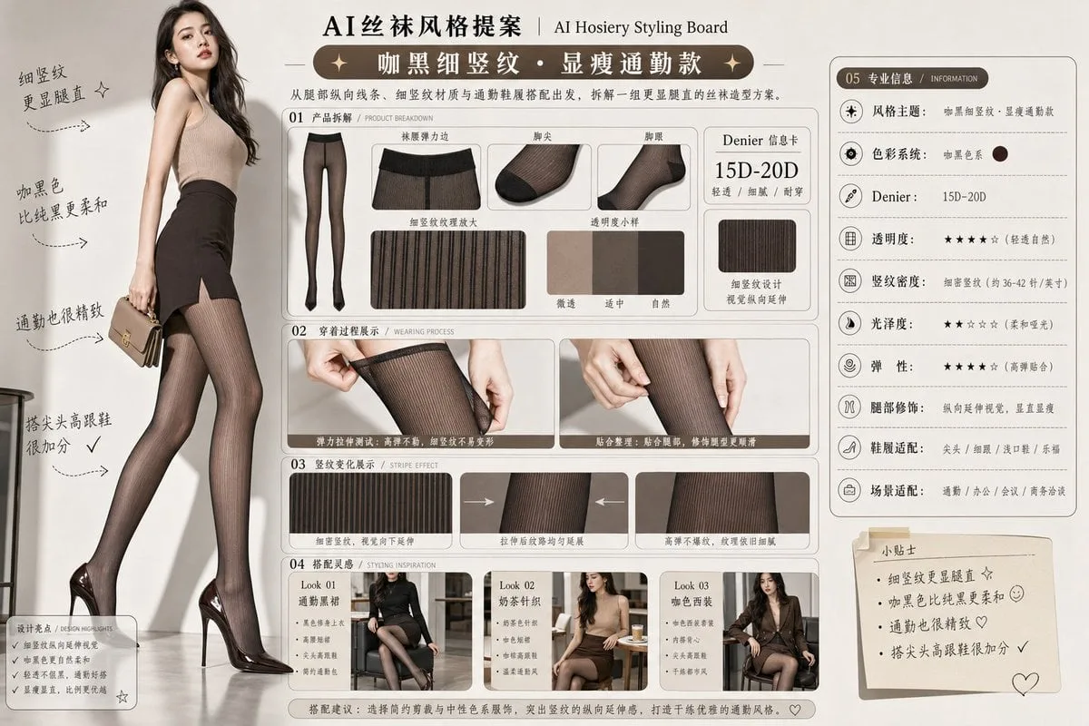 Please generate a horizontal 4:3 Chinese version of the "AI Hosiery S…