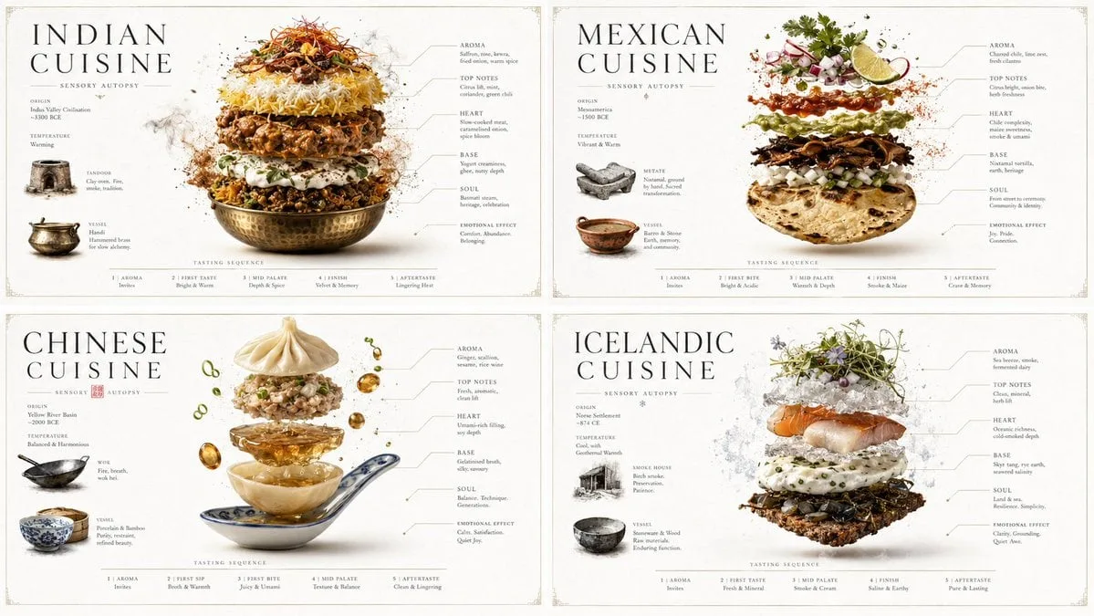 2x2 grid, 16:9, do this for Indian, Mexican, Chinese, and...