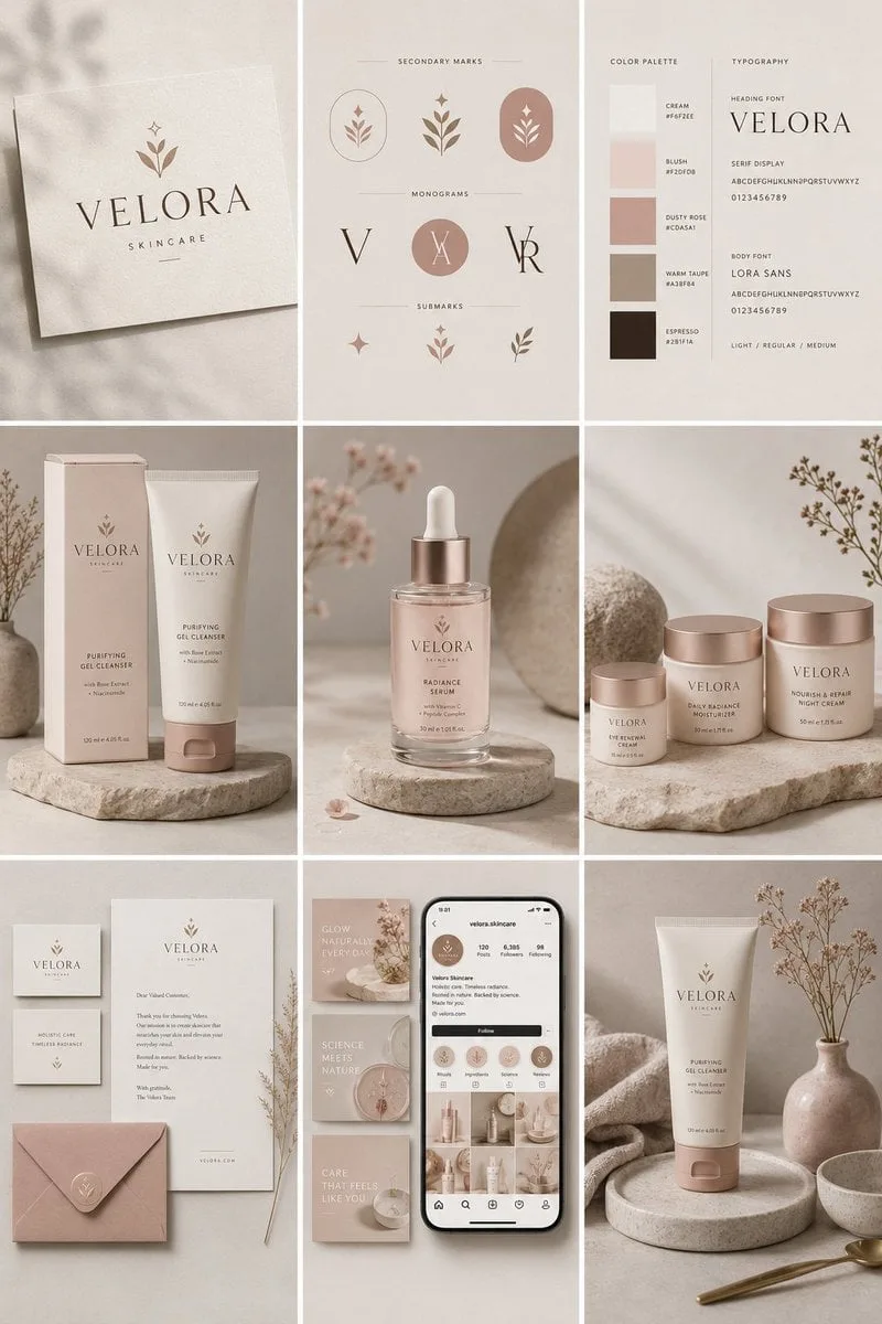Create a complete brand identity presentation for an orig...