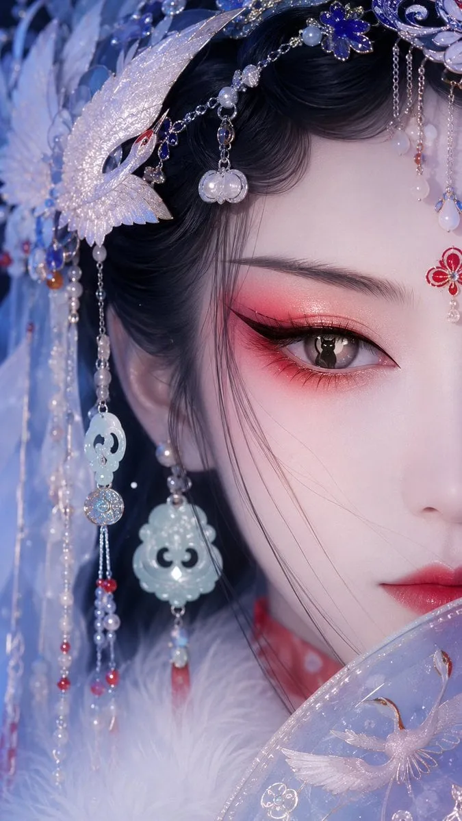 Chinese opera beauty series｜Extreme close-up of half face and one eye