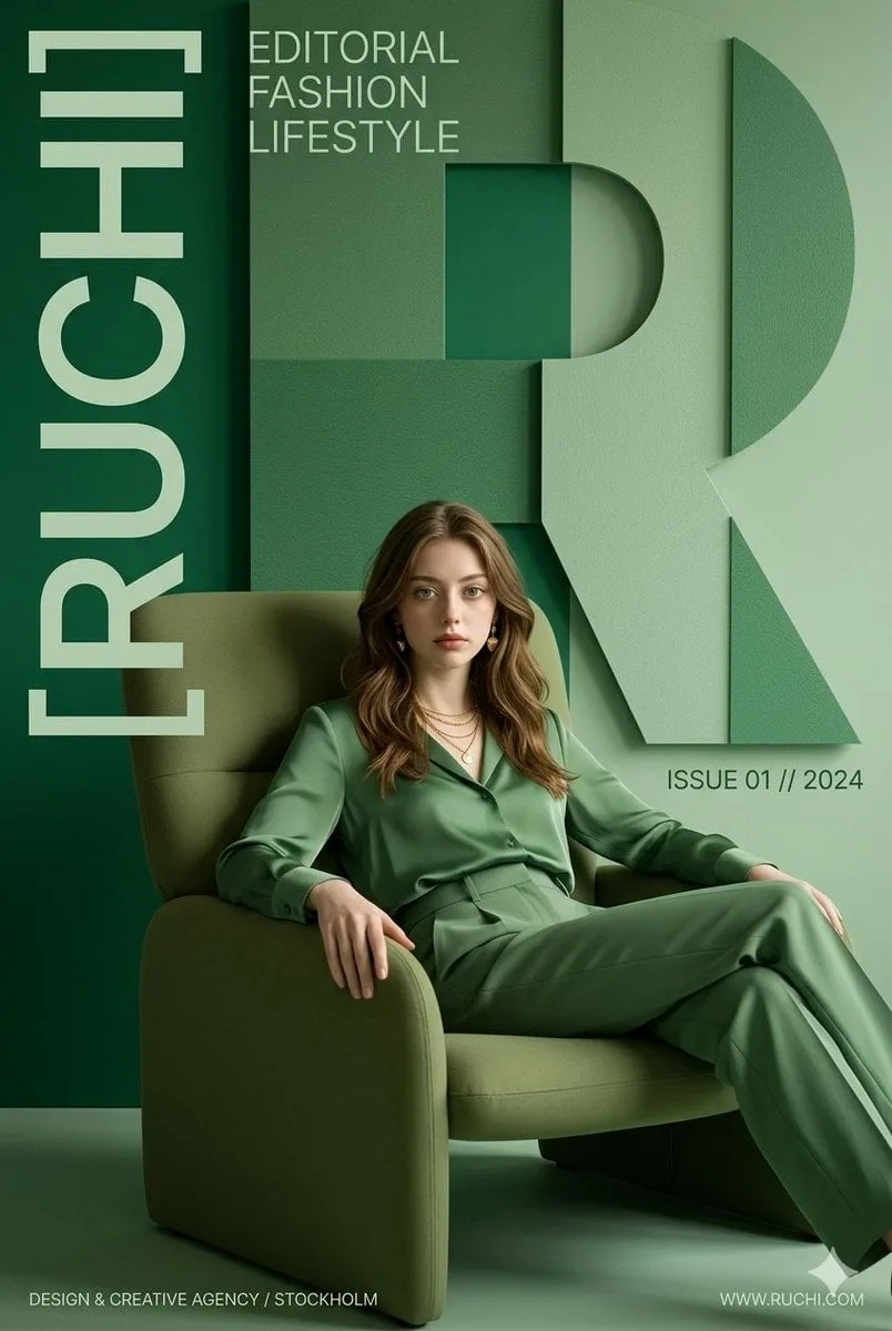Create a premium modern editorial branding poster for [RU...