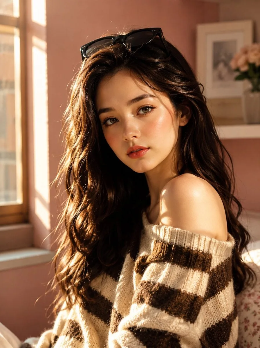 Create an ultra-realistic Korean beauty lifestyle portrai...