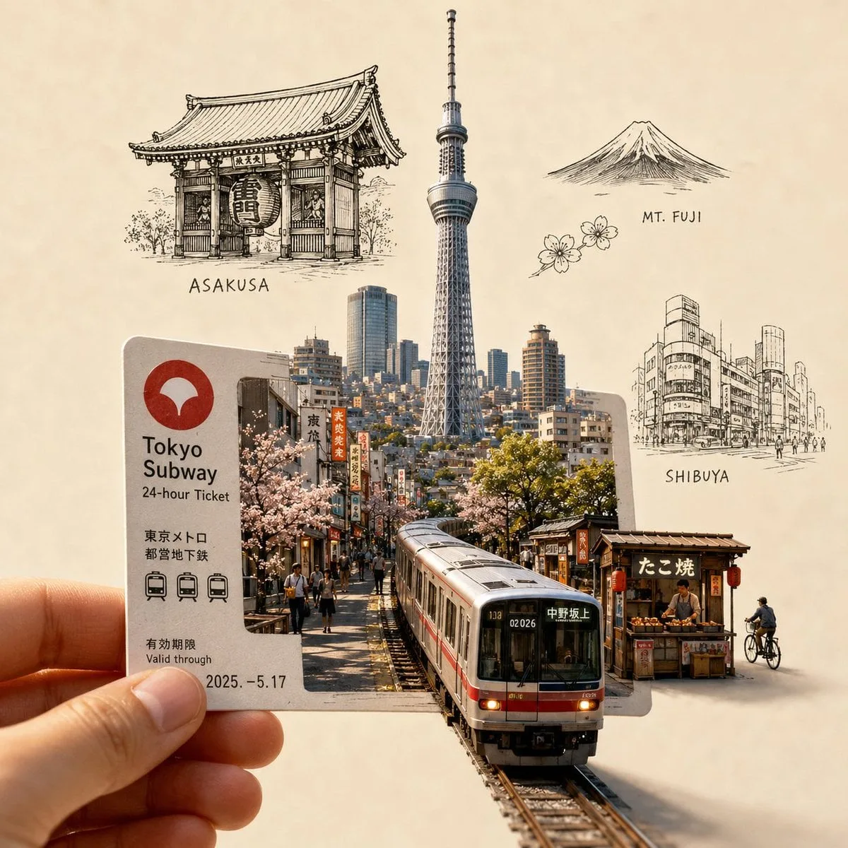 Create a highly detailed, premium travel-art illustration...