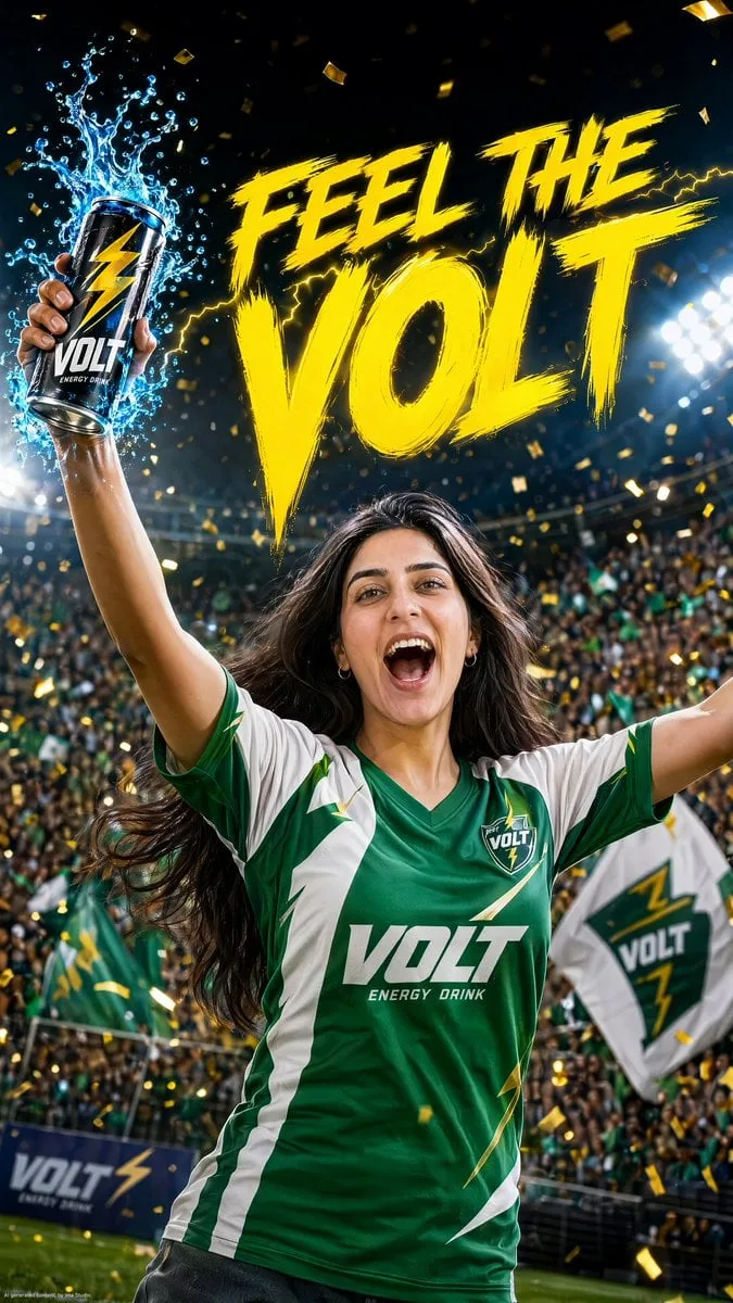 A high-energy commercial product advertisement for VOLT E...