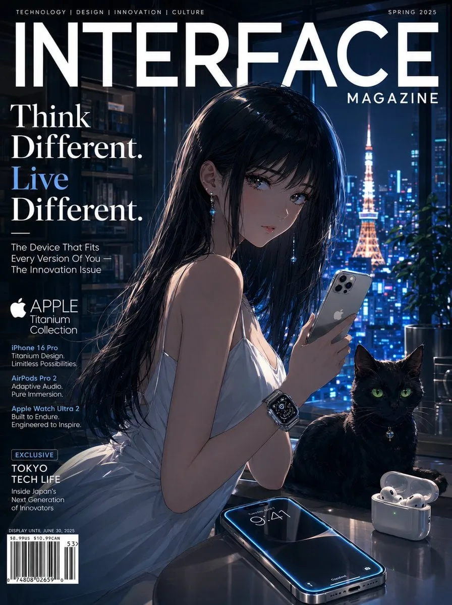 [SUBJECT]: A sleek anime-style girl with glossy black hai...