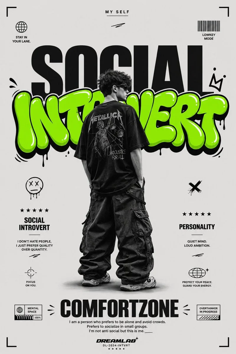 Ultra clean streetwear graphic poster on a minimalist lig...