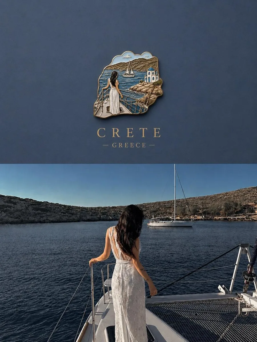 Create a premium travel poster featuring a miniature 3D s...